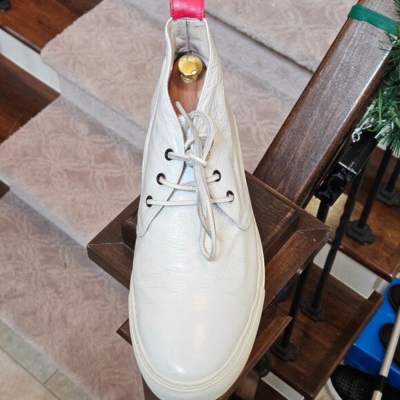 Del Toro Men's Leather Hi Top Sneakers / Ankle Boots, White, Sz 13 - Picture 10 of 16